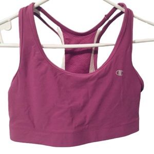 💖 CROPPED TOP SPORTS BRA CHAMPION RACERBACK REVERSIBLE Pink / White